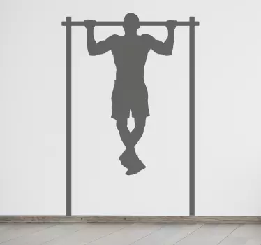 Wandtattoo Sportler Klimmzüge - TenStickers