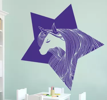 Wandtattoo Stern mit Einhorn - TenStickers