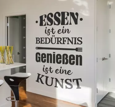 Wandtattoo Küche Essen ist ein Bedürfnis - TenStickers