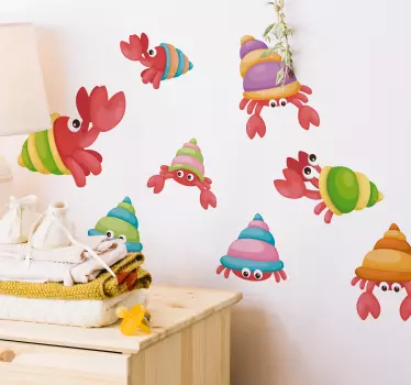 Wandtattoo Fisch bunte Krabben - TenStickers