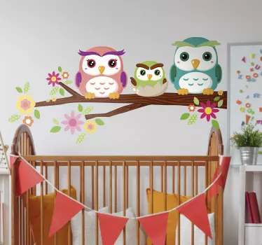 Wandtattoo für Zuhause Eulen auf einem baum - TenStickers