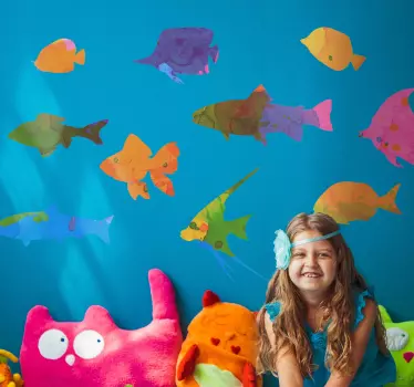 Struktur Aufkleber Fische bunt - TenStickers