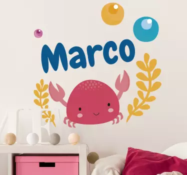 Wandtattoo Fisch Krabbe Meer Meeresleben - TenStickers