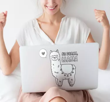 No Drama Llama Laptop Sticker - TenStickers
