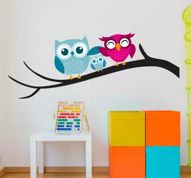 Wandtattoo Tiere mit drei eulen - TenStickers