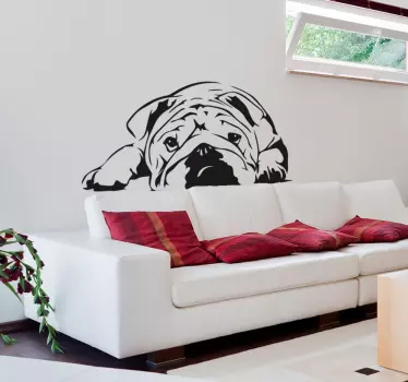 Wandtattoo Wohnzimmer Umrisse Bulldogge - TenStickers