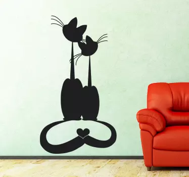 Wandtattoo verliebte Katzen - TenStickers