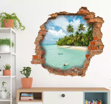 Wandtatttoo wohnzimmer visueller effekt meerblick - TenStickers