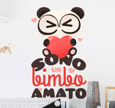 Wandtattoo Waldtier Liebte baby panda - TenStickers