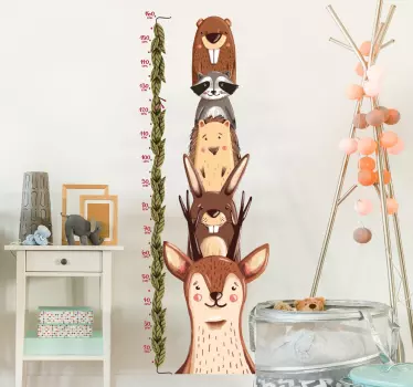Wandtattoo Waldbewohner Messlatte - TenStickers