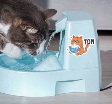 Aufkleber wasserschüssel mit Namen - TenStickers