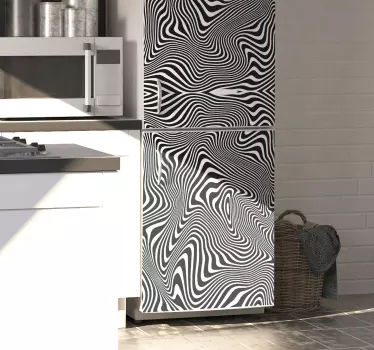 Folie Kühlschrank gewelltes zebramuster - TenStickers