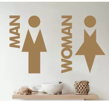 WC Aufkleber design mit geschlechtssymbolen - TenStickers