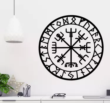 Wikinger Kompass Wandtattoo Wohnzimmer - TenStickers