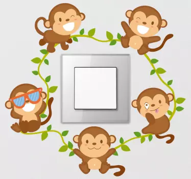 Aufkleber Tier Affen Äffchen Lichtschalter - TenStickers