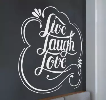 Text Aufkleber Live Laugh Love Liebe - TenStickers