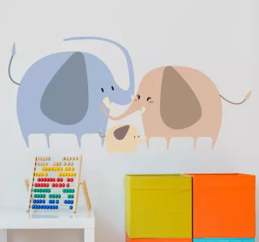 Wandtattoo Kinderzimmer Elefantenfamilie - TenStickers