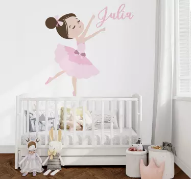 Kleine Ballerina Wandtattoo Zeichnung - TenStickers