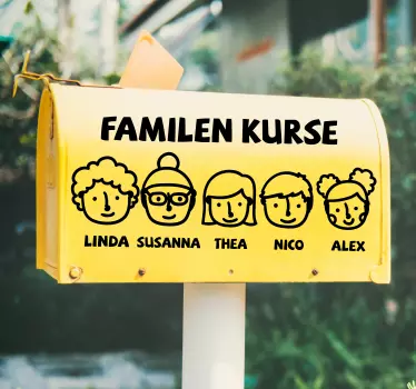 Briefkasten aufkleber individuelle komplette familie - TenStickers