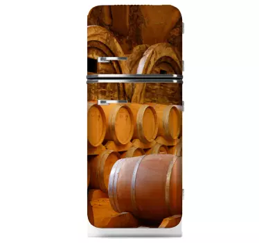 Weinfass Kühlschrank Folie - TenStickers
