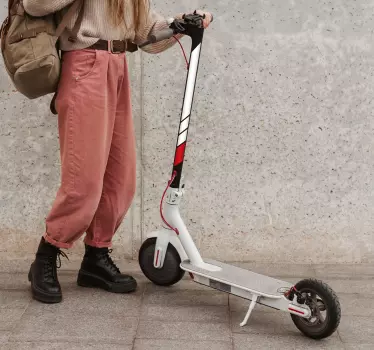 weißer und roter Aufkleber für Roller - TenStickers