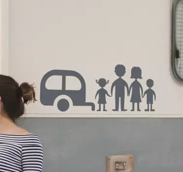 Familie Silhouette Wohnmobil Aufkleber - TenStickers