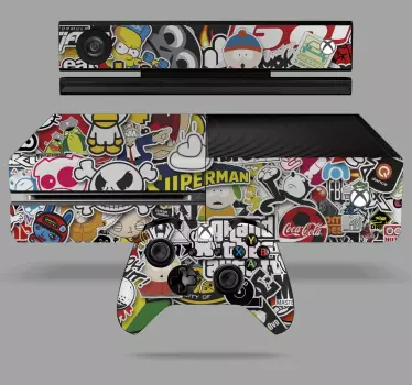 Xbox skin bunte charaktercollage - TenStickers