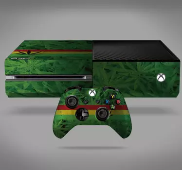 Xbox skin im grünen blätterdesign - TenStickers