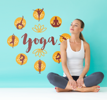 Yoga Posen Symbol Wandtattoo - TenStickers