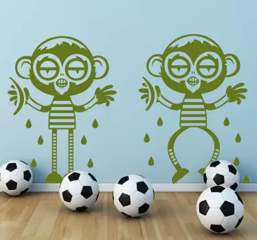 Zwei Affen Aufkleber - TenStickers