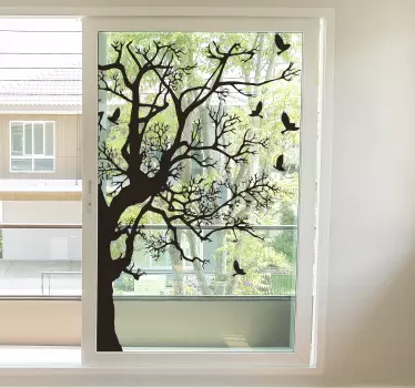 Fensteraufkleber Zweige mit Vögeln - TenStickers