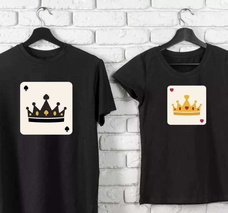 Partner T Shirts König & Königin Kartenmuster - TenStickers