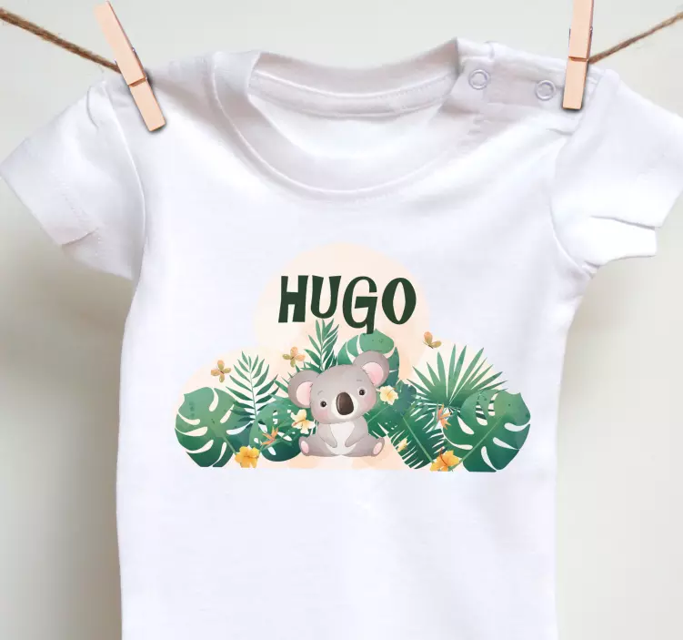 T-Shirt Baby Süßer koala für jungen mit Namen - TenStickers