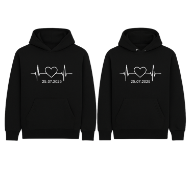 hoodie herzschlag mit benutzerdefiniertem namen - TenStickers