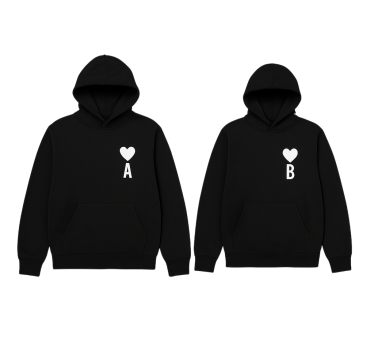hoodie benutzerdefinierten namen initialen und herz - TenStickers