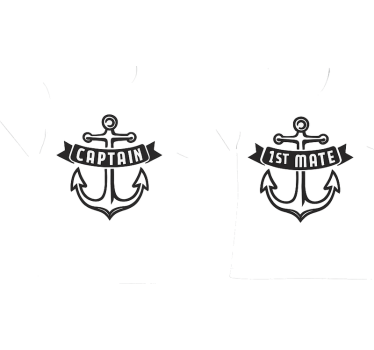 Pärchen t shirts kapitän und erster maat - TenStickers