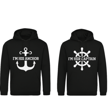 Pärchen t shirts kapitän und anker - TenStickers