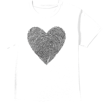 Original t shirt mit personalisiertem herz-fingerabdruck - TenStickers