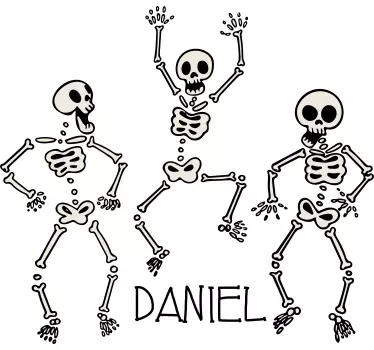 Kinder T Shirt skelett-tanzbewegung mit namen - TenStickers