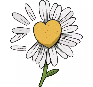 T-shirt baby herz mit gänseblümchen - TenStickers