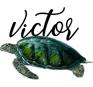 T-shirt mit namen individuell gestaltbares schildkrötenmotiv - TenStickers