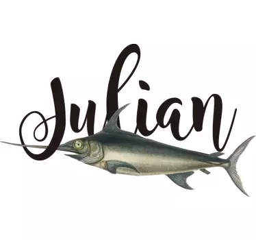 T-shirt mit namen personalisierter fisch mit name - TenStickers