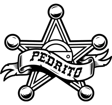 T-shirt mit namen und individuellem sheriffstern - TenStickers