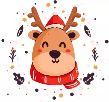 Hoodie mit fröhlichem rentiergesicht - TenStickers
