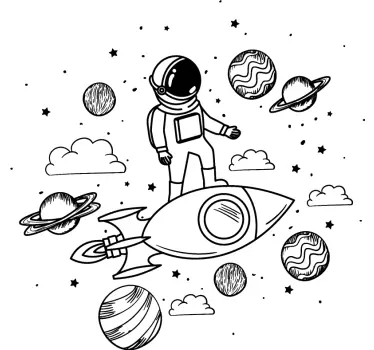 Kinder T Shirt Mann im weltraum - TenStickers