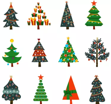 Weihnacht t shirt fröhliche feiertagsbäume - TenStickers