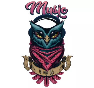Original t shirt mit musik eule design - TenStickers