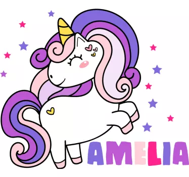 T-shirt baby einhorn personalisiert amilia - TenStickers