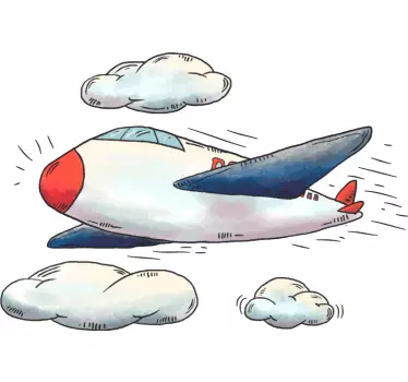 Kinder T Shirt Flugzeug mit roter nase - TenStickers