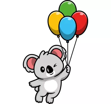 Kinder T Shirt Grauer koala mit ballon - TenStickers